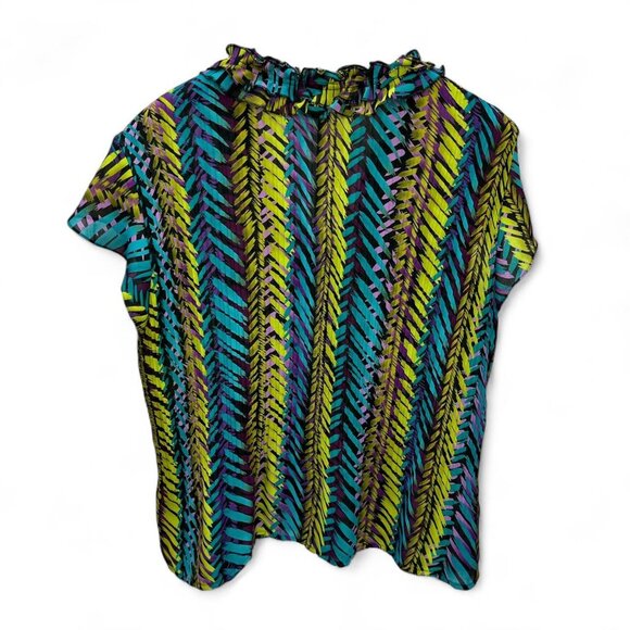 East 5th Women’s XL Multicolored Button‑Up Blouse Polyester - Picture 2 of 5